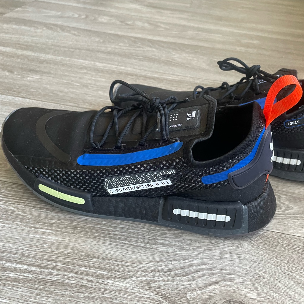 Shoes | Adidas Original Nmdr1 Spectoo Boost Black Blue White Unisex |  Poshmark